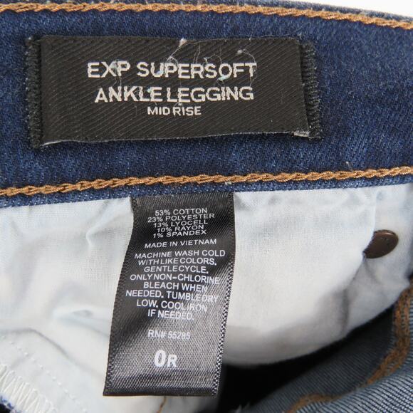 Express Supersoft Ankle Legging Mid Rise Skinny Jeans Ripped Size 0 - Picture 5 of 5